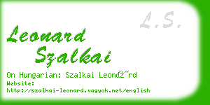 leonard szalkai business card